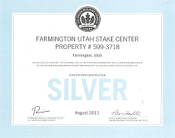 LEED Silver Certificate for Farmington UT Stake Center